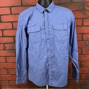 Mark Anthony Men's Large Button Down Double Pocket Shirt - Outdoor, Rugged, Casu